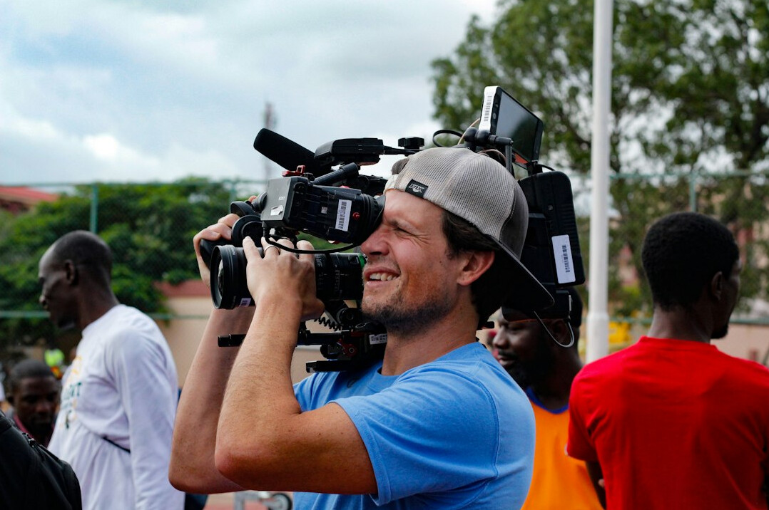 tv star smiling on set